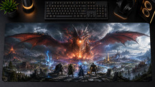 RuneScape Dragonwilds XXL Mousepad Dragon Queen Fantasy Gaming Desk Mat picture