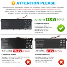 AC14B18J AC14B13J Laptop Battery For Acer Aspire ES1-571 ES1-111 ES1-131 ES1-331 picture