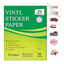 30 Sheets Printable Clear Sticker Paper for Inkjet Printer, Premium Vinyl picture