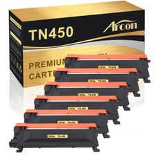 6PK Black TN450 Toner Compatible with Brother HL-2242D HL-2250DN HL-2240 picture