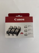 NEW SEALED  Canon PGI-220BK Black Ink Genuine OEM PGBK 3 Pack ~ picture