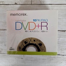 Memorex DVD+R 10 Pack LightScribe 4.7GB 16X 120min 34707 Slim Jewel Cases NEW picture