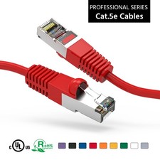 50Ft CAT5E Shielded (FTP) Ethernet Network Booted Cable Red picture