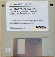 Vintage Floppy Diskette - COMPAQ MS-DOS Version 5.00, 2 Disks picture