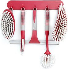 Scrub Brush Set of 6 Pcs - Red or Blue Randomly Color, Cleaning Shower Scrubbers picture
