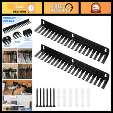 Heavy-Duty Wall Mount Cable Hanger - 2 Pcs Cord Organizer with 19 Slots, Black picture