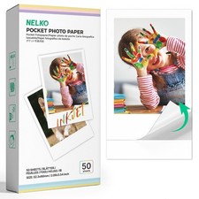50 PCS Premium Photo Paper 52.3x90 mm 2.06x3.54 Inch Sticky Back White PP01 picture