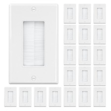Brush Wall Plate Cable Pass Through White 20 Pack picture