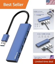 New Blue Aluminum Alloy USB 3.0 Hub 4-Port picture