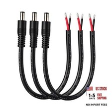 16AWG DC5521 Power Cable, 5.5mm x 2.1mm Male Barrel DC5521 male 0.8ft Black picture