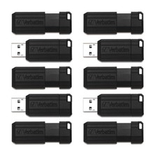 VERBATIM CORPORATION 70062 32GB PINSTRIPE USB FLASH DRIVE BLACK 10PK BUSINESS PA picture