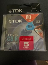 TDK 80-Minute CD-R Discs (5-Pack) Slim Case  Music CD-R For Digital Audio Record picture