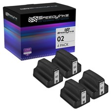 SPEEDY 4PK Replacements HP 02 Ink Cartridge C8721WN Black PhotoSmart C5180 C6180 picture