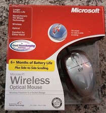 New Microsoft Wireless Optical Mouse 3000 Blue Mac/PC USB or PS/2 Model 1008 picture