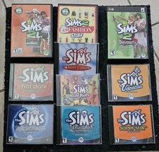 THE SIMS 1 & 2 Expansion Pack Lot CD-ROM Discs checked VG & Better Condition picture