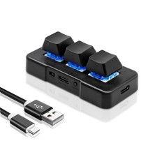 3-Key Mini Keypad USB Type C Wired Mechanical Gaming Keyboard Hot Key Customized picture