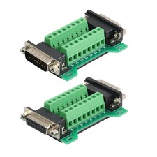 2 PCS DB15 Male Female Connector Breakout Board RS232 DSUB 15Pin Adapter picture