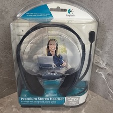 Logitech PC Premium Stereo Headset with Microphone & Volume Control *Read* picture