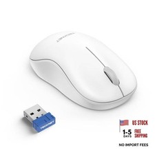Portable Ambidextrous 2.4 GHz Wireless Mouse for Laptop- White picture