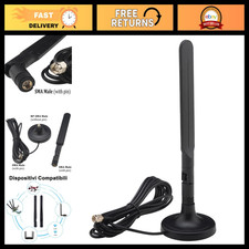 High Gain Dual Band WiFi Antenna 10dBi 2.4GHz 5.8GHz SMA Magnetic Base for PC Ro picture