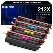 [WITH CHIP] 4PK W2120X Toner Compatible With HP 212X Color LaserJet M554dn M578f picture