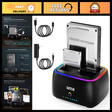 Dual Bay SATA Hard Drive Cloner Dock USB C 5Gbps | 2.5