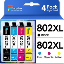 4 Pack Compatible With 802XL Ink Cartridge For Epson WorkForce Pro WF4730 WF4740 picture