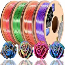 PLA Filament 1.75mm, Tri-Colors 3D Printer Filament, Rainbow PLA Filament Bun... picture