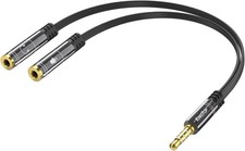 KINGTOP Headset Splitter, 3.5mm Headphone Mic Splitter Cable for Black  picture