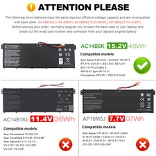 AC14B8K Battery For Acer Aspire R7-371T R7-372T R3-131T AC14B3K R5-431T R5-471T picture