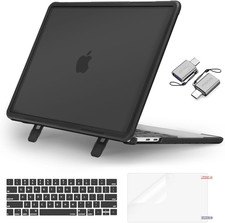Compatible with Macbook Pro 13 Inch Case M2 M1, Black | Heavy Duty picture