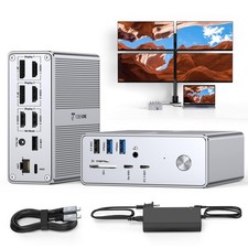Quad Monitor Dock DisplayLink USB C 18 in 1 Laptop Dock picture
