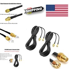 2Pack 33ft Coaxial WiFi Antenna Extension Cable for Router and Security Cameras picture