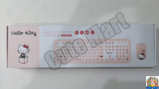 Hello Kitty Wireless Keyboard Mouse Set Retro Typing Keyboard White Pink Color picture