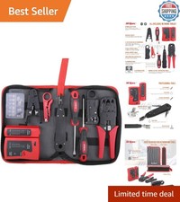 Battery-Powered Cable Testing & Crimping Toolkit - 9pc Set for Ethernet Networks picture