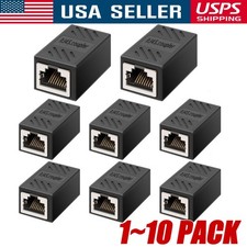 1-10pcs RJ45 Inline Coupler Cat6/Cat5e Ethernet Network Cable Extender Connector picture