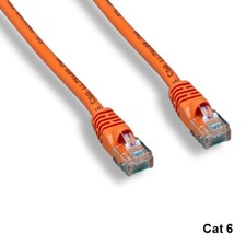 Kentek Orange 50ft Cat6 UTP Cable 24AWG 550MHz Pure Copper RJ45 Ethernet Routers picture