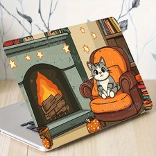 2 Pieces Cute Cat Cozy Room Skin Sticker Scratch Resistant for Laptops and Cars picture