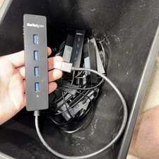 Lot of (18) StarTech.com ST4300PBU3 4 Port USB 3.0 Hub - Built-in Cable -Black picture