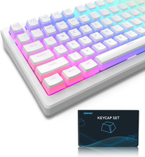 Pudding Keycaps, PBT Shine Through Keycaps White 164 Keys Set | Custom Key caps picture