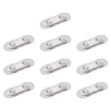 10Pcs Durable Plastic Cable Organizer Clips White Adhesive Wire Holder Home Use picture