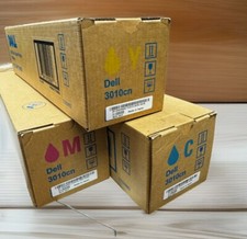 New Set, Genuine OEM Dell Color Laser Printer Toner 3010cn Magenta Yellow Cyan picture