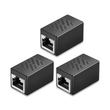 EZYUMM 3 Pack Ethernet Coupler, Premium Gold Plated Ethernet Extender, RJ45 Coup picture
