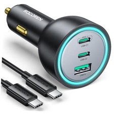 165W Car Charger for Laptops, PD3.1 140W/PD3.0 100W USB C Car Black picture