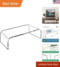 AMT  Acrylic Clear Monitor Riser Laptop/PC/Multimedia Monitor Stand for Home ... picture