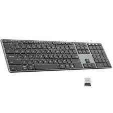 AUSDOM 2.4G Wireless Bluetooth Keyboard Full Size, Quiet Slim Multi-Device picture
