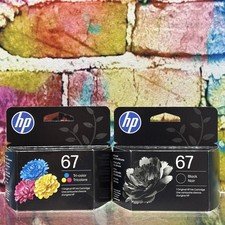 HP 67 Black & Tri-Color Original Ink Cartridges Print Genuine Sealed New picture
