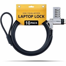 StarTech 10-Pack 3-in-1 Dual-Access Laptop Lock 6.6ft TAA picture