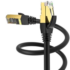 [2000Mbps] Ultra-High Speed Blk 40Gb Cat 8 Ethernet Cable S/STP Lead, 6-50Ft Lot picture
