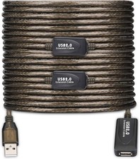 LDKCOK USB 2.0 Type A Male to A Female Active 100FT, Transparent black  picture